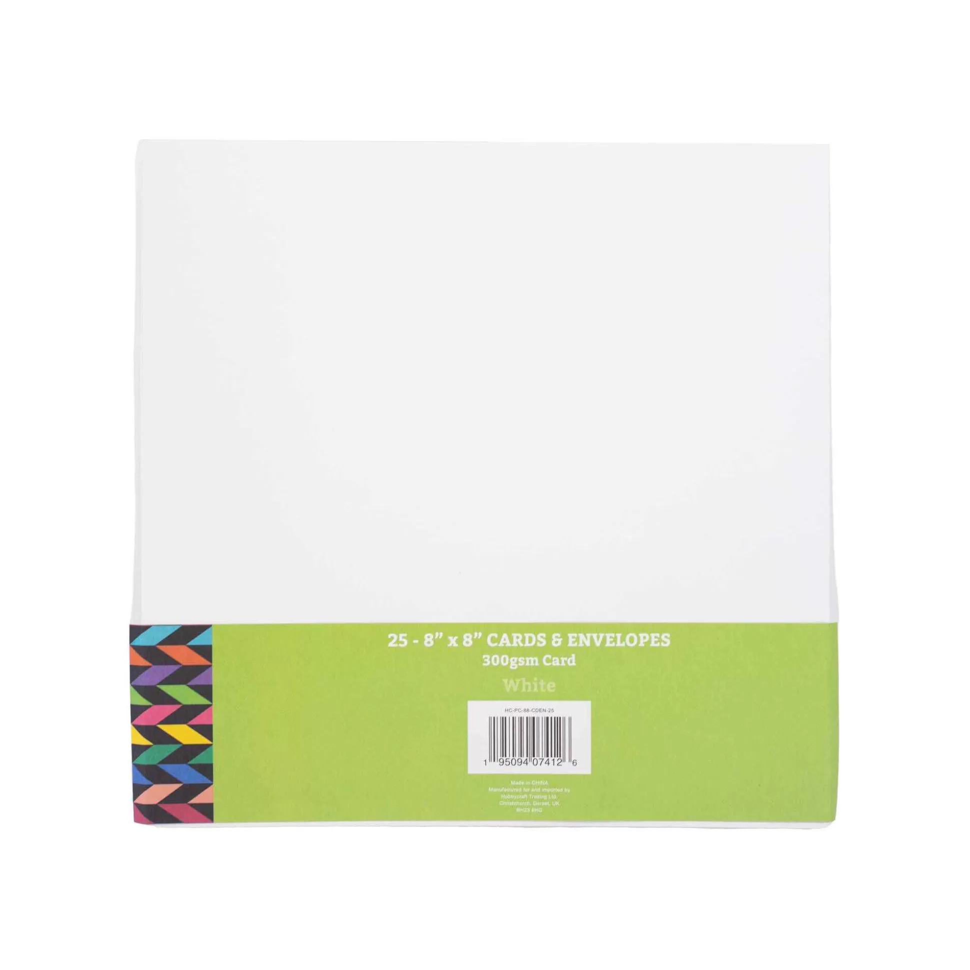 White Cards And Envelopes 8 X 8 Inches 25 Pack-Hobbycraft Outlet