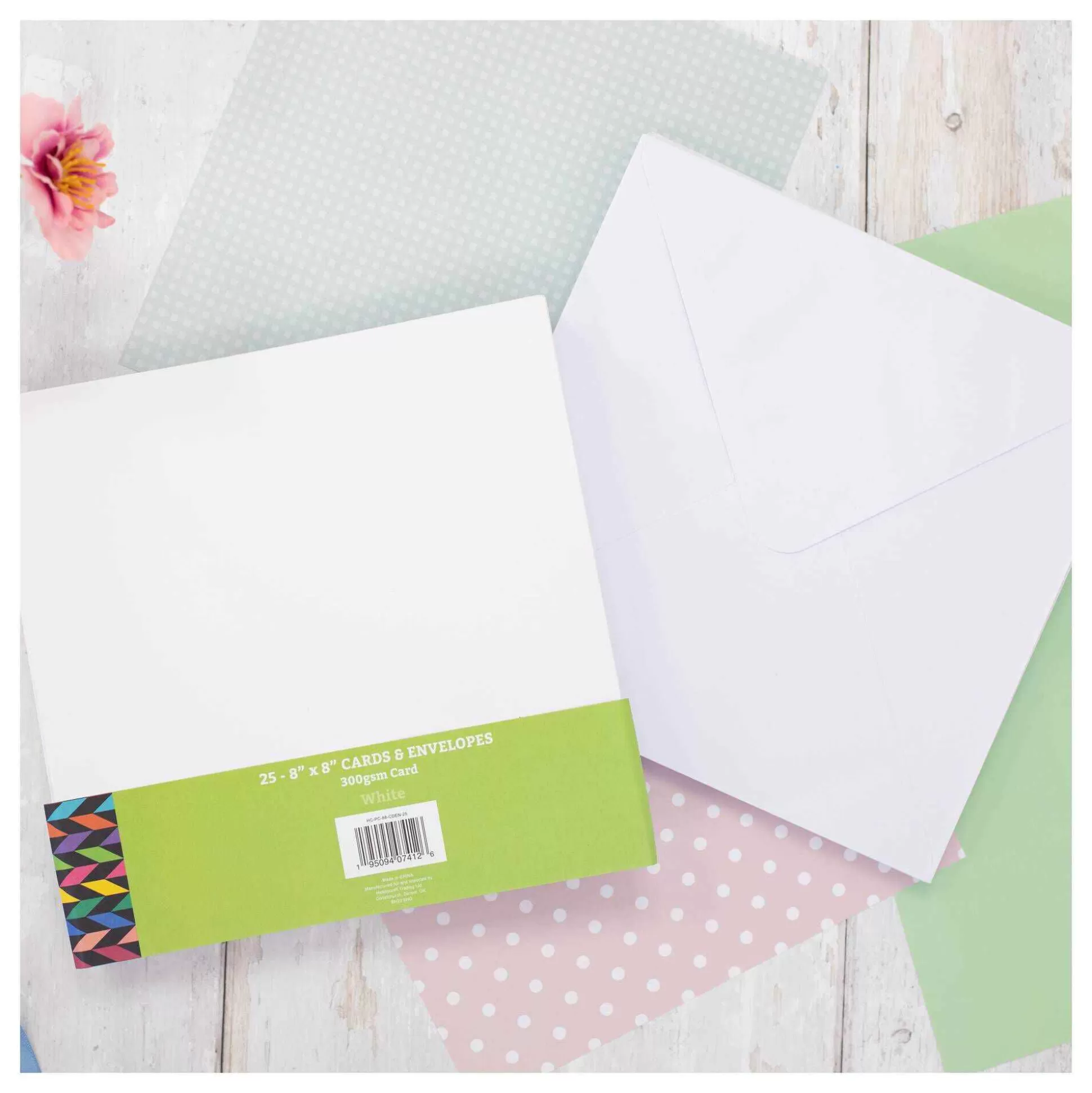 White Cards And Envelopes 8 X 8 Inches 25 Pack-Hobbycraft Outlet