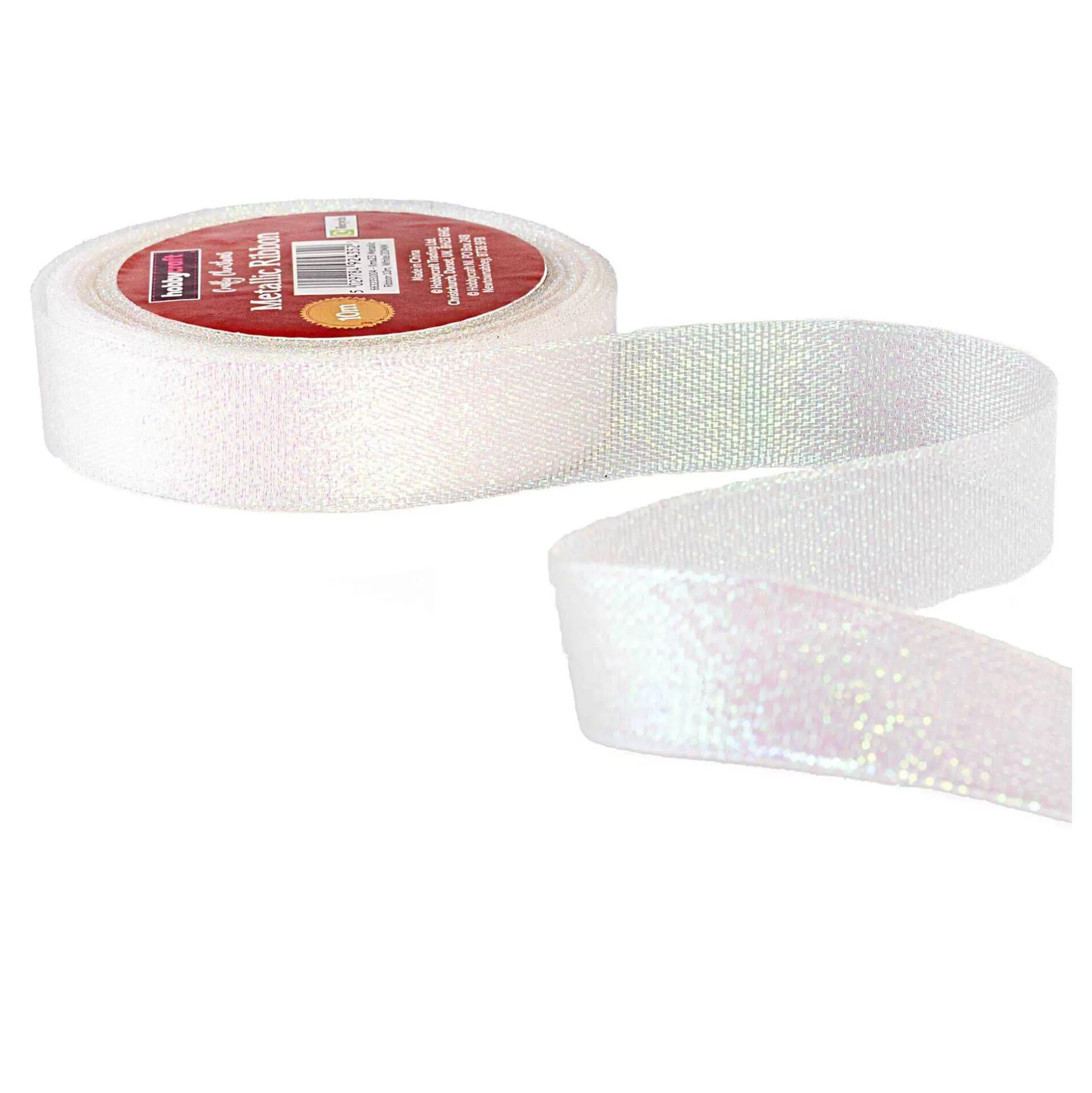 White Metallic Ribbon 20Mm X 10M-Hobbycraft Cheap