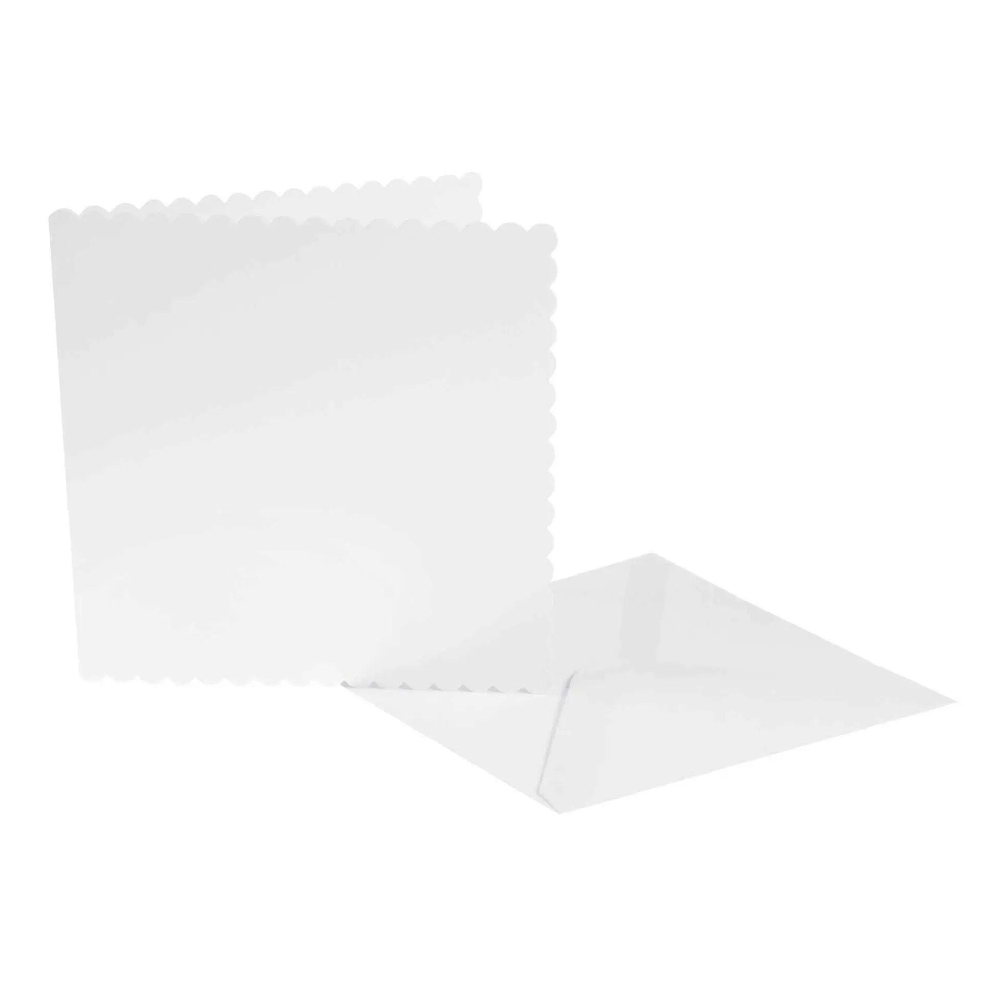 White Scalloped Cards And Envelopes 8 X 8 Inches 25 Pack-Hobbycraft Shop