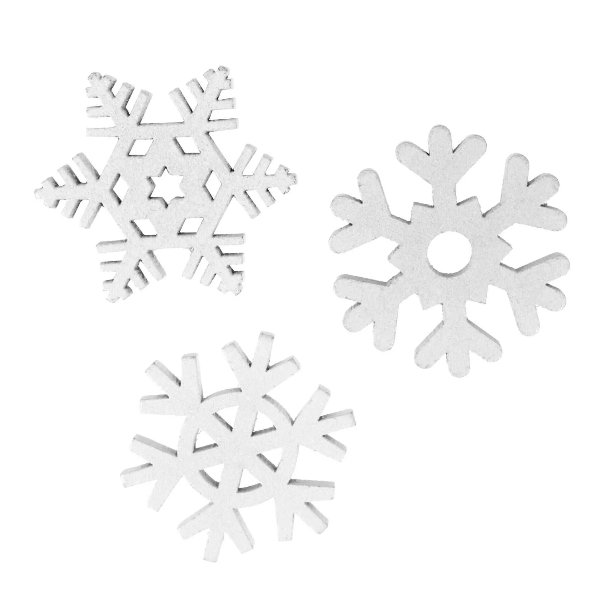 White Wooden Snowflake Table Confetti 24 Pack-Hobbycraft New