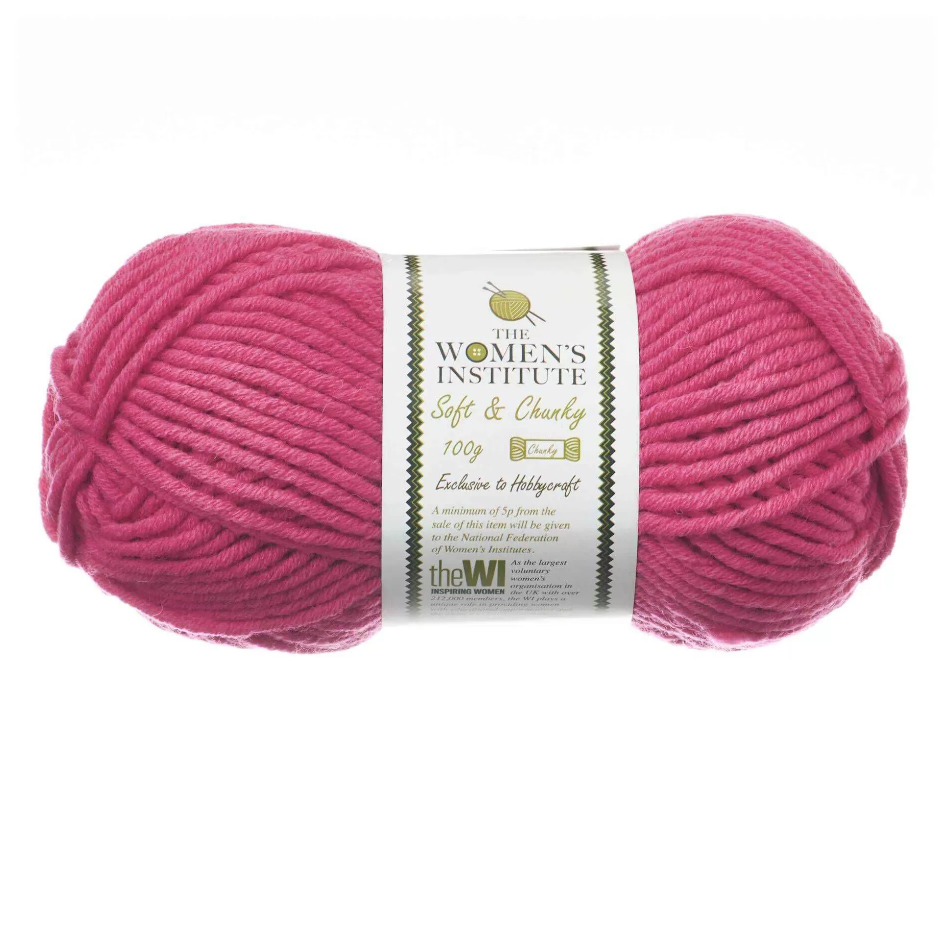Women's Institute Pink Soft And Chunky Yarn 100G-Hobbycraft Hot