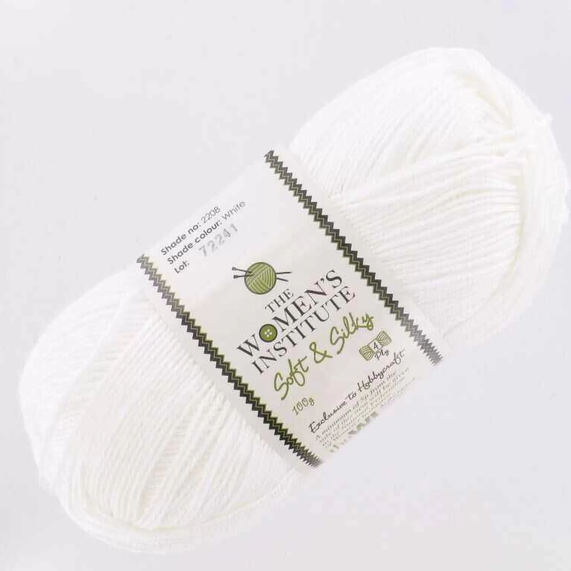 Women's Institute White Soft And Silky 4 Ply Yarn 100G-Hobbycraft Hot