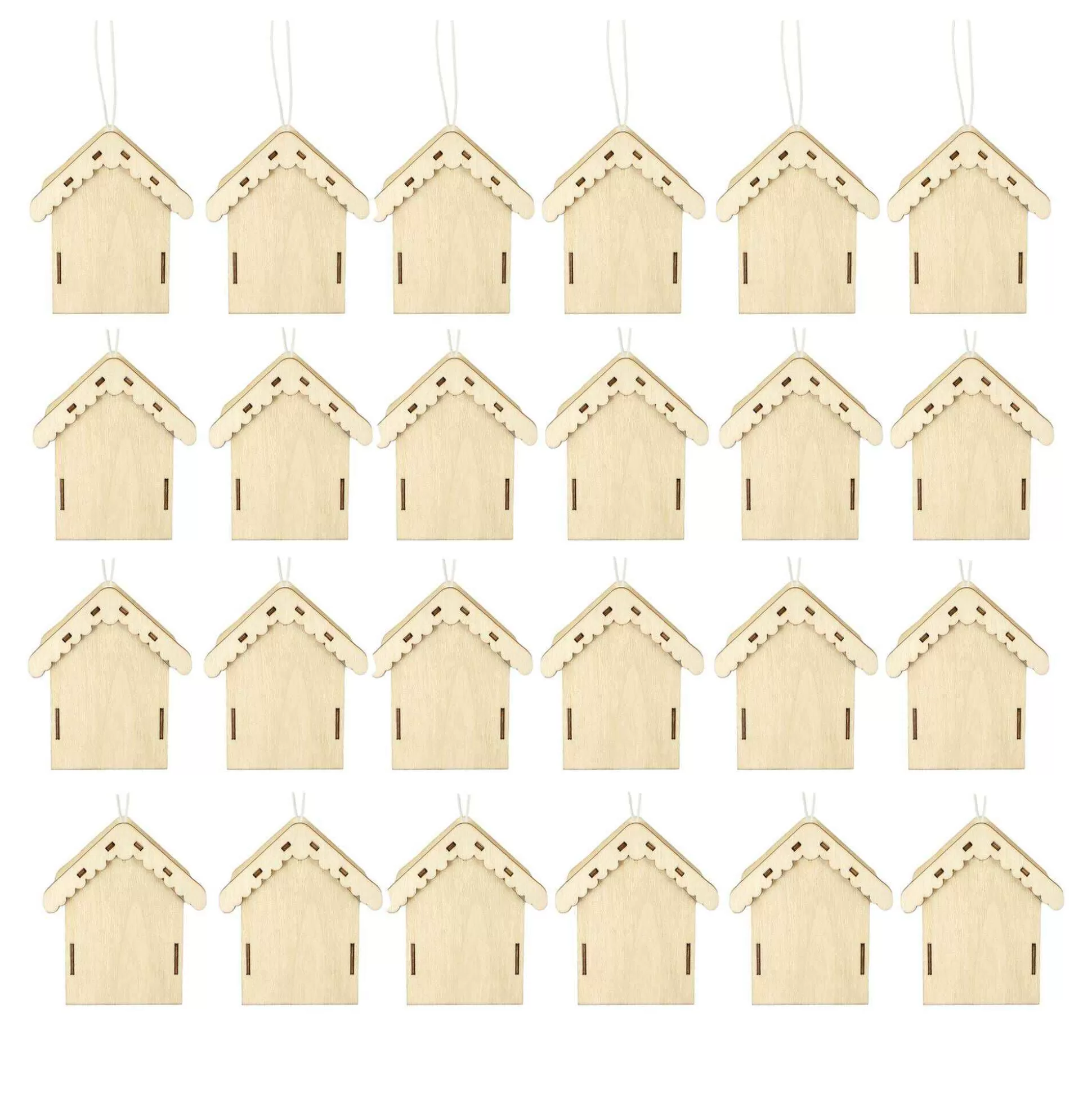 Wooden Advent Houses 24 Pack-Hobbycraft Shop