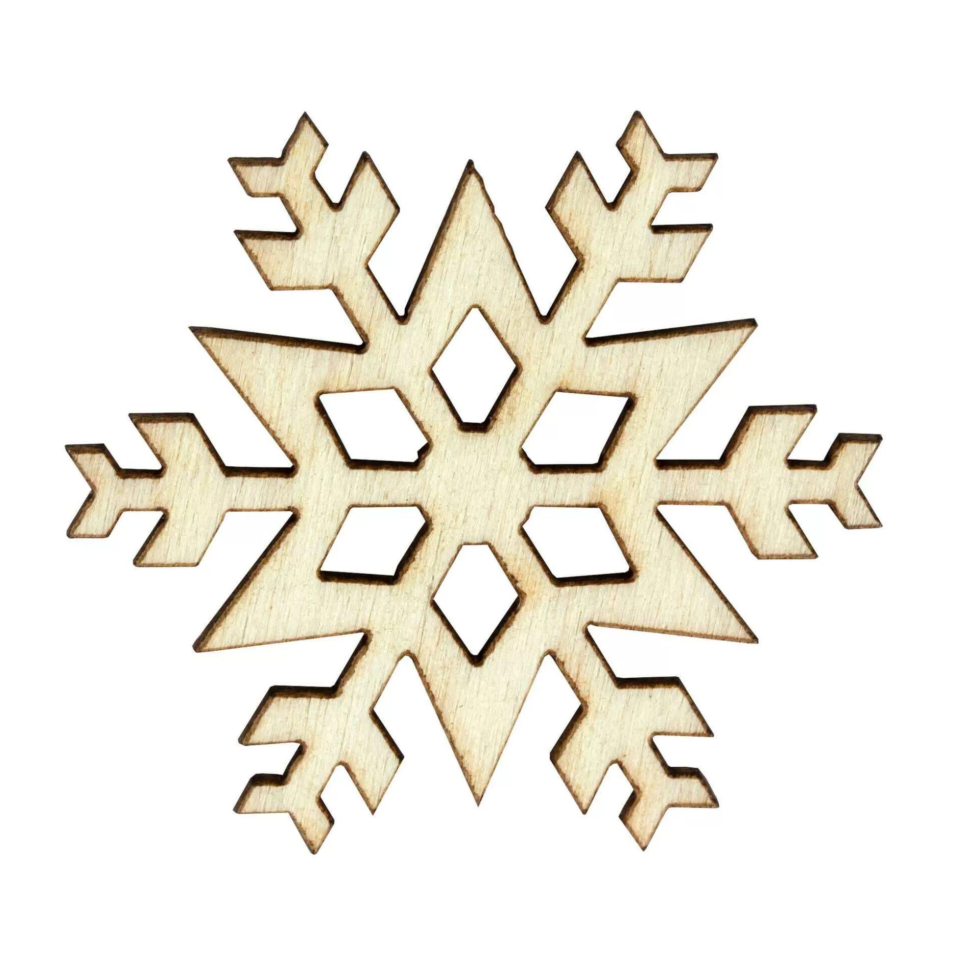 Wooden Diamond Snowflake Table Decorations 12 Pack-Hobbycraft Online