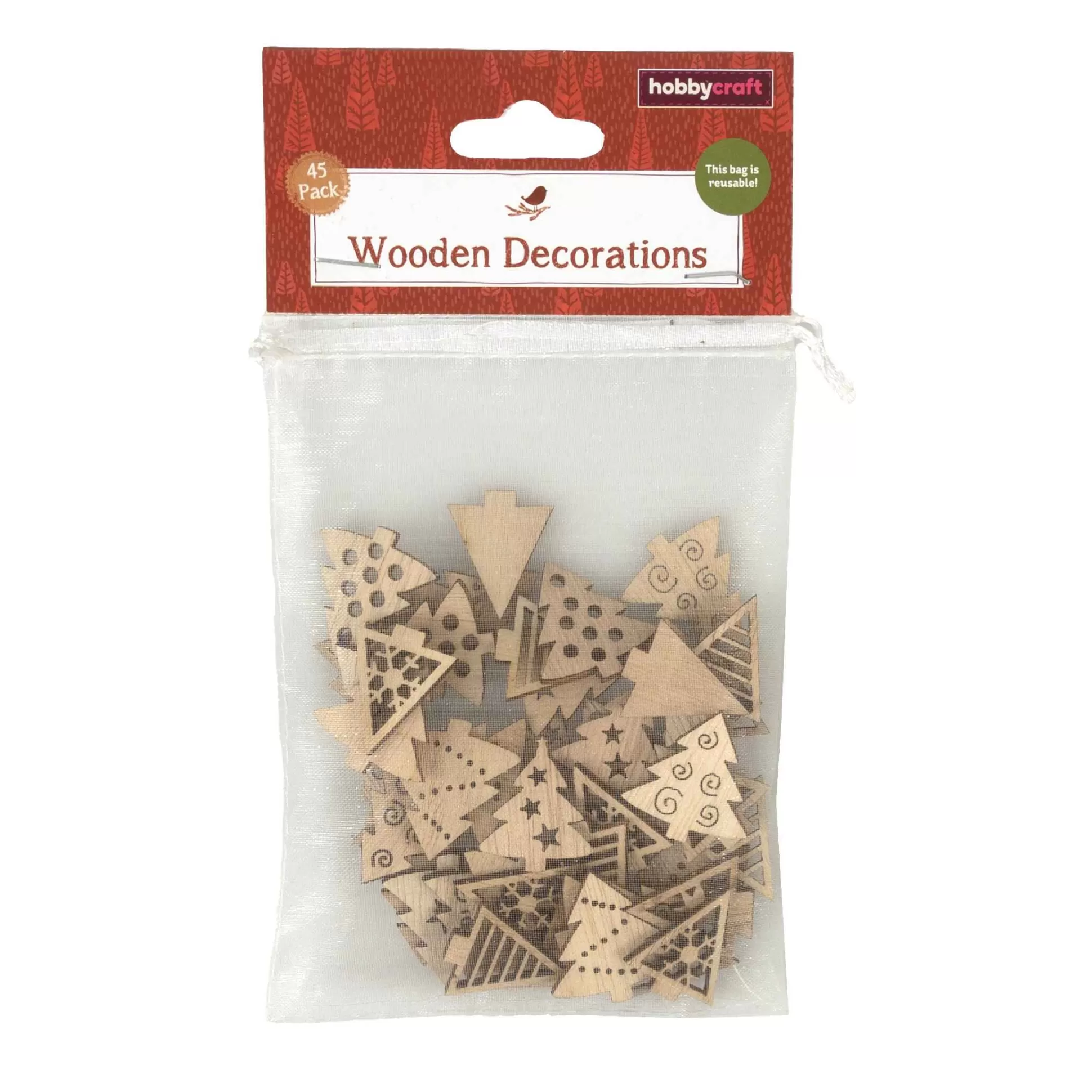Wooden Scandi Tree Table Decorations 45 Pack-Hobbycraft Discount